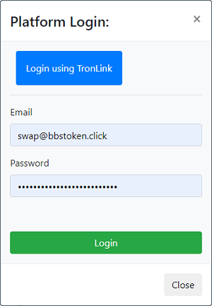 BBSToken Platform Login